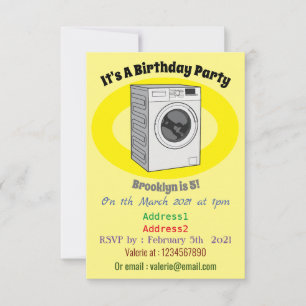 Afbeelding cartoon wasmachine kaart