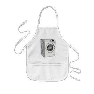 Afbeelding cartoon wasmachine kinder schort