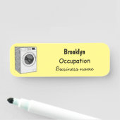 Afbeelding cartoon wasmachine naamplaatje (In situ)