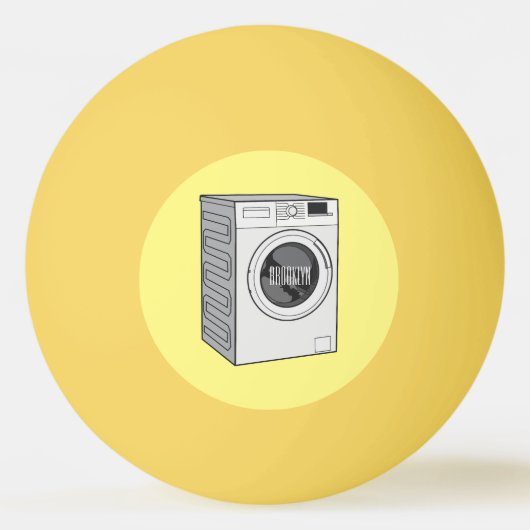 Afbeelding cartoon wasmachine pingpongballen (Voorkant)