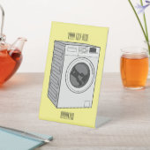 Afbeelding cartoon wasmachine reclamebord met voetstuk (Insitu)