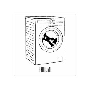 Afbeelding cartoon wasmachine rubberstempel