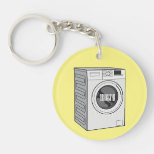 Afbeelding cartoon wasmachine sleutelhanger