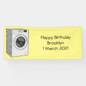 Afbeelding cartoon wasmachine spandoek (Horizontaal)