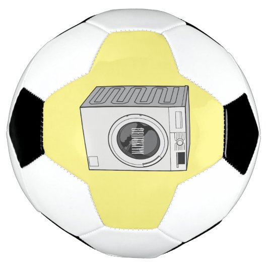 Afbeelding cartoon wasmachine voetbal (Gedraaid)