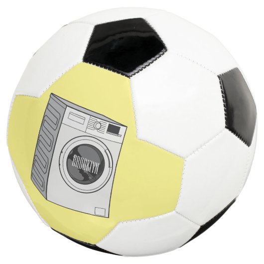 Afbeelding cartoon wasmachine voetbal (Drie kwart)