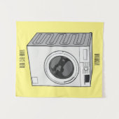 Afbeelding cartoon wasmachine wandkleed (Voorkant (horizontaal))