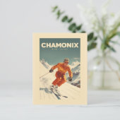 Afbeelding Chamonix - Frankrijk - Monte-Blanc illu Briefkaart (Staand voorkant)