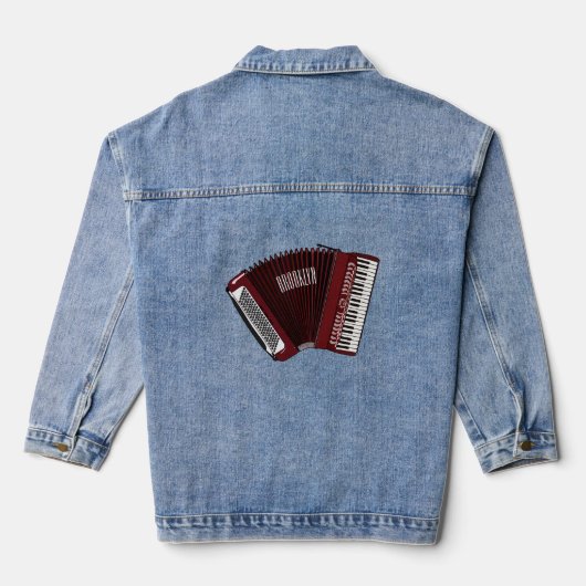 Afbeelding cordion cartoon denim jacket (Achterkant)