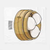 Afbeelding dim sum cartoon fleece deken (Voorkant (Horizontaal))