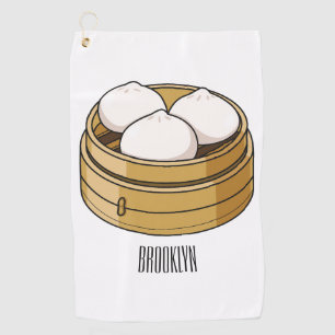 Afbeelding dim sum cartoon golfhanddoek