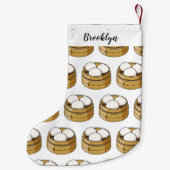 Afbeelding dim sum cartoon kleine kerstsok (Achterkant)