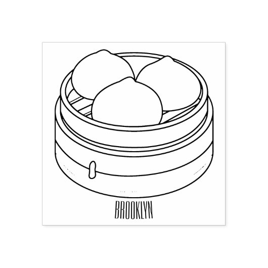 Afbeelding dim sum cartoon 	rubberstempel (Afrduk)