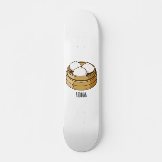 Afbeelding dim sum cartoon skateboard (Voorkant)