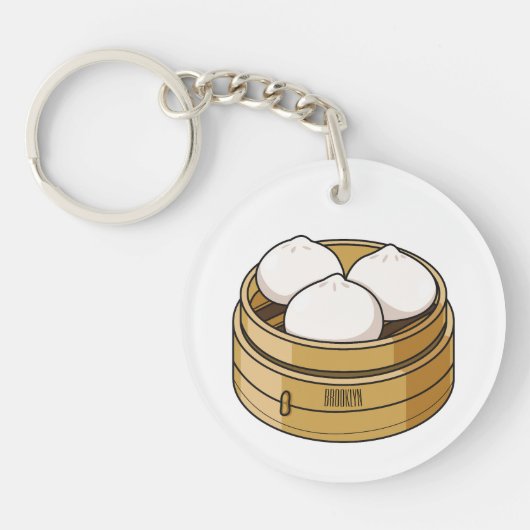 Afbeelding dim sum cartoon sleutelhanger (Voorkant)