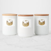 Afbeelding dim sum cartoon voedselcontainer etiket (Flessen)