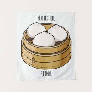 Afbeelding dim sum cartoon wandkleed
