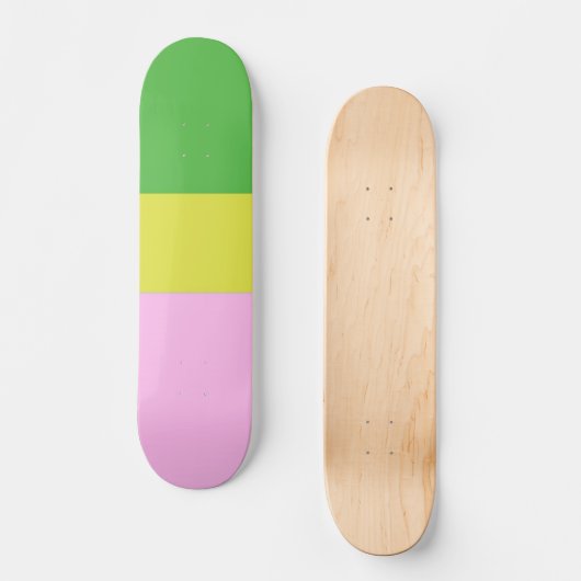 afbeelding drie kleuren kunst skateboard (Voorkant)
