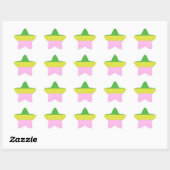 afbeelding drie kleuren kunst ster sticker (Vel)