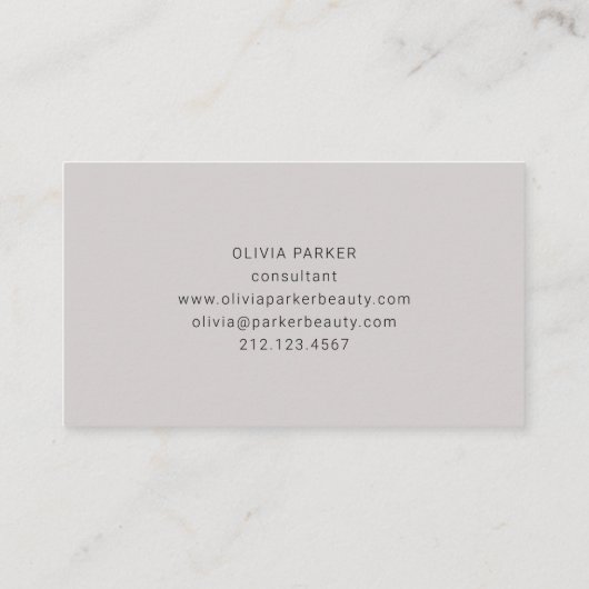 Afbeelding en minimumaantal monogram | Grijs Visitekaartje (Achterkant)