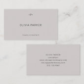 Afbeelding en minimumaantal monogram | Grijs Visitekaartje (Voorkant / Achterkant)