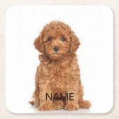 Afbeelding en naamtekst van aangepast afbeelding vierkante kartonnen onderzetter (Voorkant)