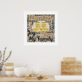 Afbeelding Familiestructuur met woorden en namen Poster (Keuken)