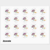 Afbeelding Flower Bouquet Custom Thankyou Ronde Sticker (Vel)
