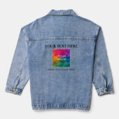 Afbeelding Foto Logo Tekst Sjabloon Vrouwen Denim Jacket (Achterkant)