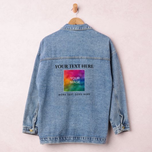Afbeelding Foto Logo Tekst Sjabloon Vrouwen Denim Jacket (Hangar)