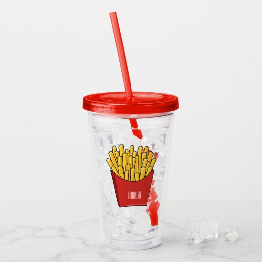 Afbeelding Franse friet cartoon Acryl Drinkbeker (Voorkant ijs)