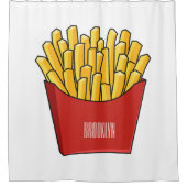 Afbeelding Franse friet cartoon Douchegordijn (Voorkant)
