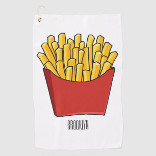 Afbeelding Franse friet cartoon Golfhanddoek