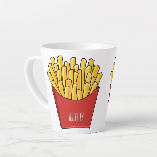 Afbeelding Franse friet cartoon Latte Mok (Linkerhoek)