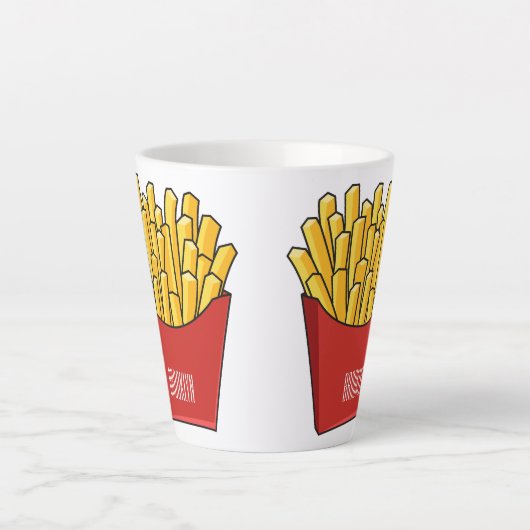 Afbeelding Franse friet cartoon Latte Mok (Voorkant)