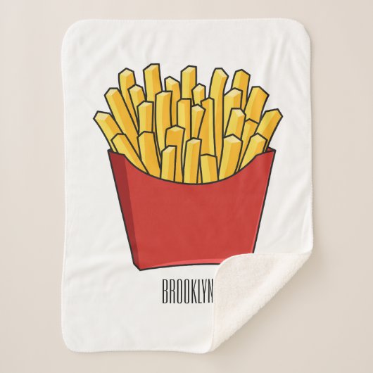 Afbeelding Franse friet cartoon Sherpa Deken (Voorkant)