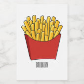 Afbeelding Franse friet cartoon Voedselcontainer Etiket (Enkel label)