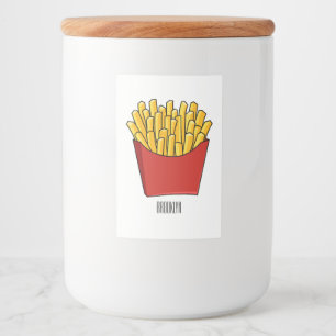 Afbeelding Franse friet cartoon Voedselcontainer Etiket