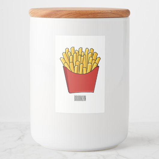 Afbeelding Franse friet cartoon Voedselcontainer Etiket (Voorkant)