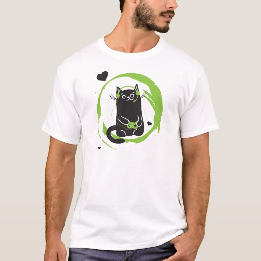 Afbeelding Gamer Cat T-shirt (Voorkant)