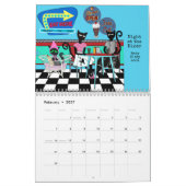 Afbeelding geïllustreerd kalender met katten (Feb 2027)