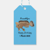 Afbeelding handvis cartoon cadeaulabel (Achterkant)
