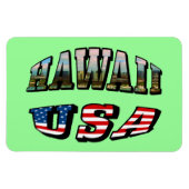 Afbeelding Hawaii en Vlagtekst VS Magneet (Horizontaal)