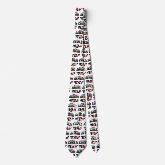 Afbeelding Hawaii en Vlagtekst VS Stropdas (Voorkant)