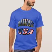 Afbeelding Hawaii en Vlagtekst VS T-shirt (Voorkant)
