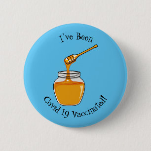 Afbeelding honingcartoon ronde button 5,7 cm