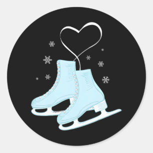 Afbeelding Ice Skateart Afbeelding Skater Love Ronde Sticker