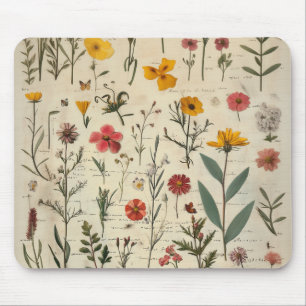 Afbeelding in de stijl van Victorian Herbarium Muismat