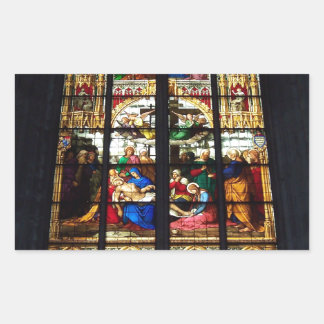 Afbeelding in gebrandschilderd glas rechthoekige sticker