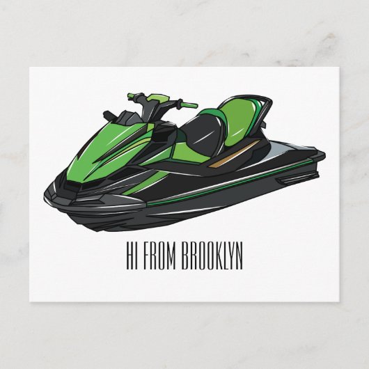 Afbeelding Jet ski cartoon Briefkaart (Voorkant)